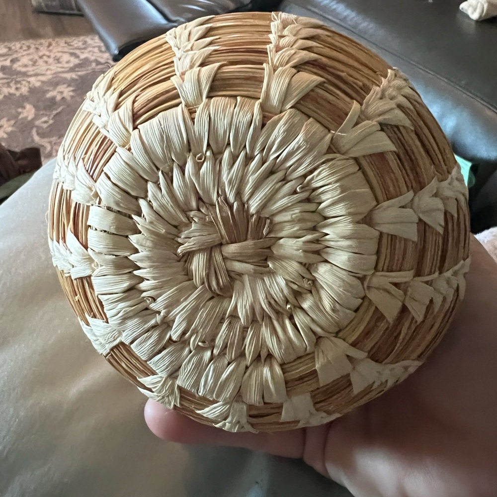 vintage Native American Indian PAPAGO Tohono O’Odham BASKET, orig. tag attached - Picture 4 of 7